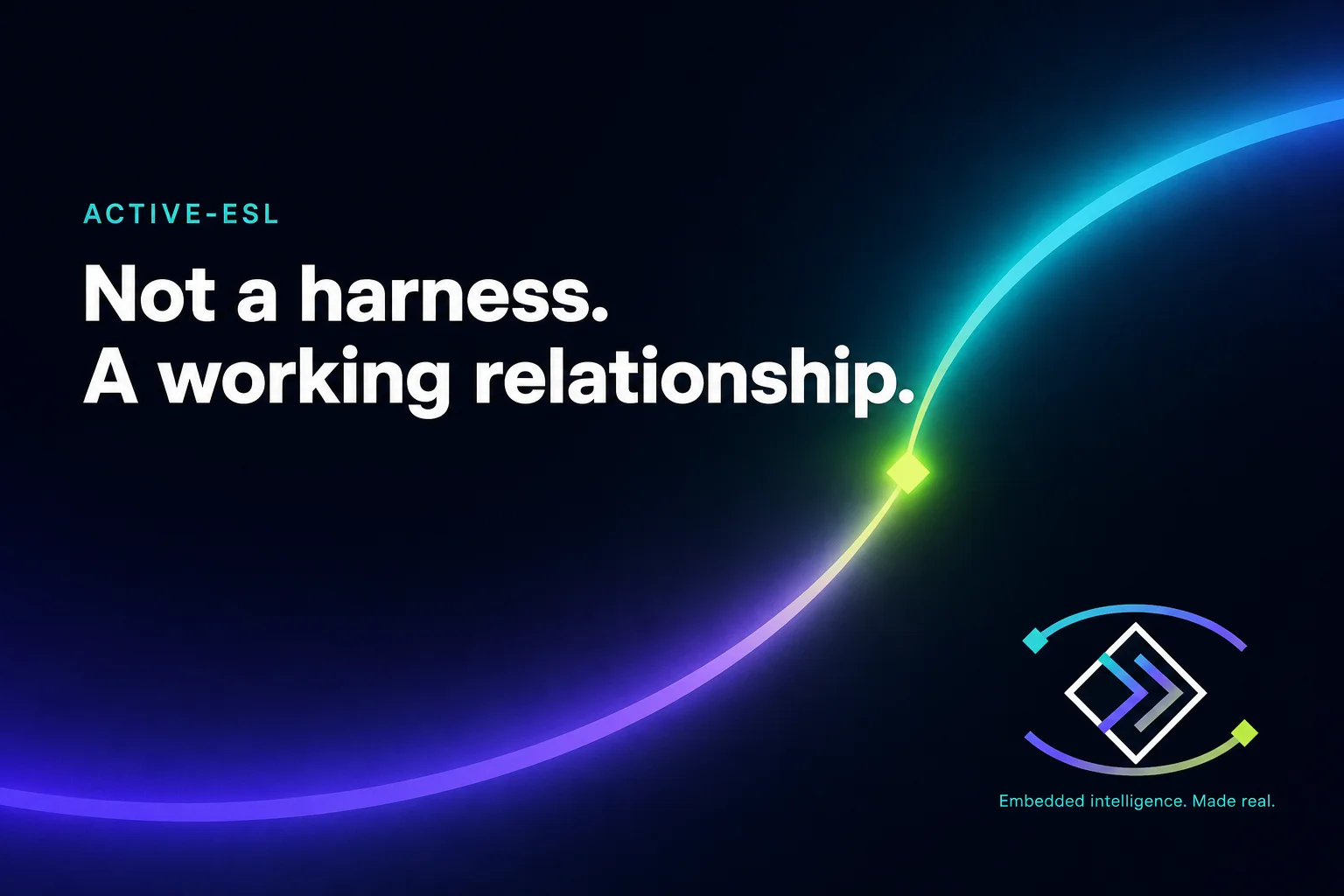 Active-ESL graphic: Not a harness. A working relationship.